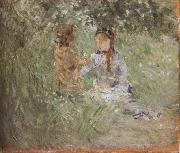 Berthe Morisot The woman and children are in the park USA oil painting artist